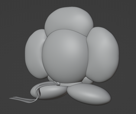 Back of 3D model of Petals in Blender