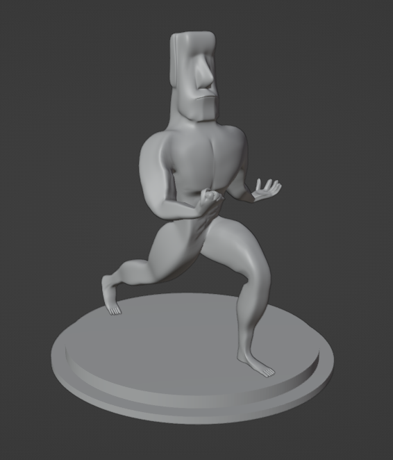Blender screenshot of Moai Man