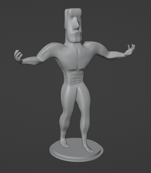 Blender screenshot of Moai Man